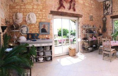 Herregård til salg Gémozac, Nouvelle-Aquitaine, Der Wintergarten mit Zugang zu den Gartenterrassen