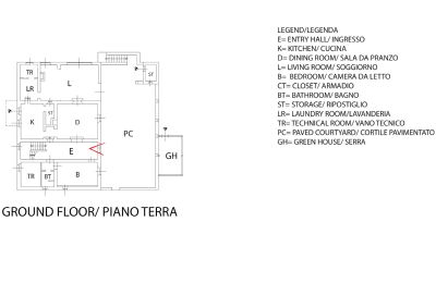 Landhuis te koop Gaiole in Chianti, Toscane:  RIF 3003 Grundriss EG