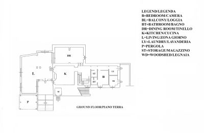 Landhuis te koop Sarteano, Toscane:  RIF 3005 Grundriss EG