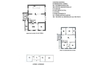 Lantligt hus till salu Sarteano, Toscana:  RIF 3009 Grundriss