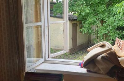 Historische Immobilie kaufen Izbica Kujawska, Toruńska 9, Kujawien-Pommern, widok na ogród i pomieszczeie gospodarcze