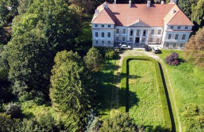 Slott till salu Siedlec, Pałac w Siedlcu, Storpolen, Drönarbild