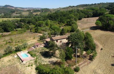 Landhaus kaufen Montescudaio, Toskana:  RIF 2185 Blick auf Haus und Pool