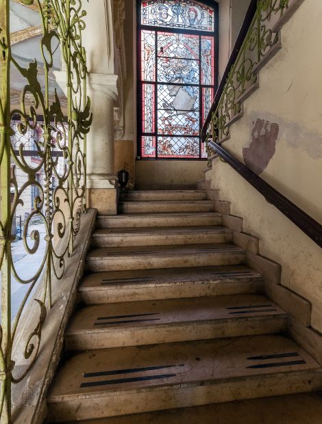 Łódź, Piotrkowska - Haus Gutenberg: Treppenaufgang