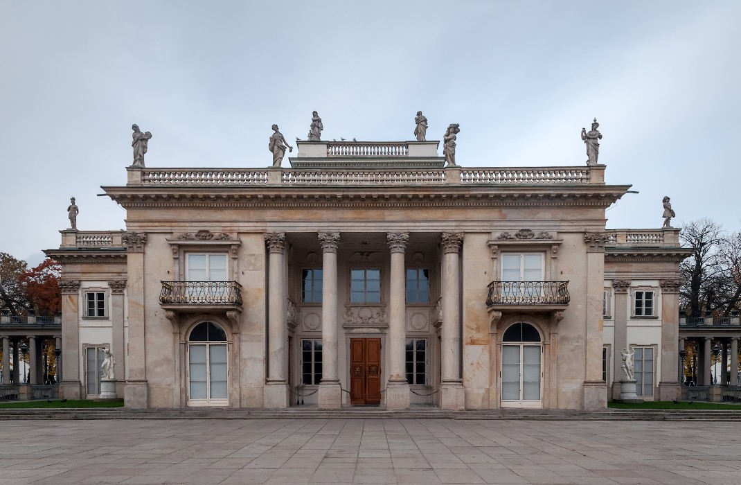 Łazienki-paladset i Warszawa, hovedudsigt, Warszawa